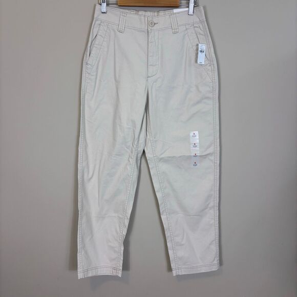 New Old Navy High Rise OG Chino Ankle Straight Leg Pants Off White Small - Picture 1 of 8